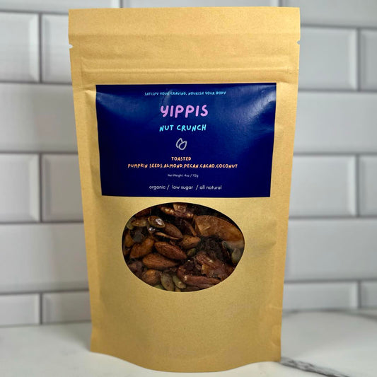 NUT CRUNCH: Toasted Almond Pecan Cacao Coconut  - Organic, Low-Sugar, High-Fiber Nut Blend